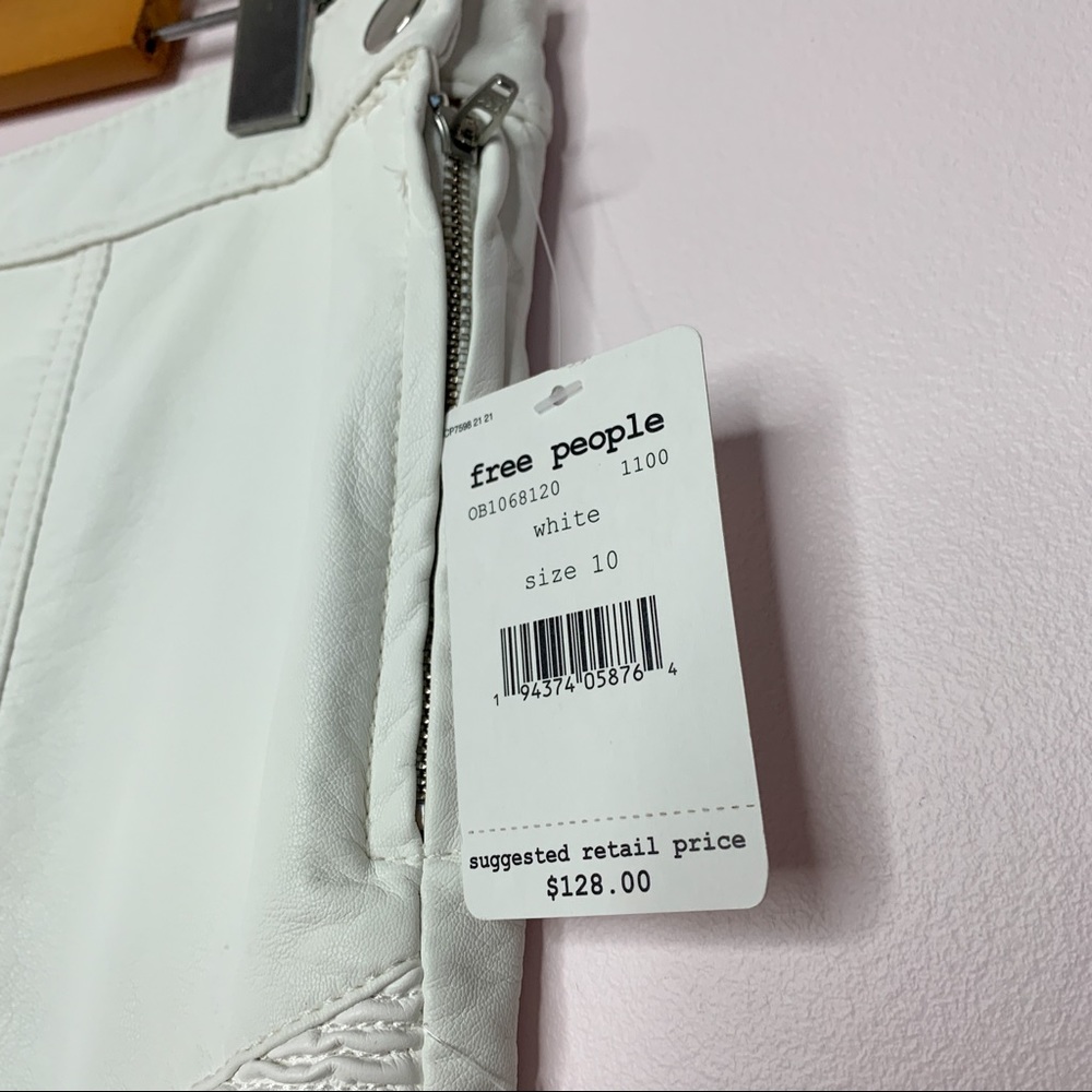 NWT Free People Kaelin Faux Leather White Pants 10 - Picture 6 of 16